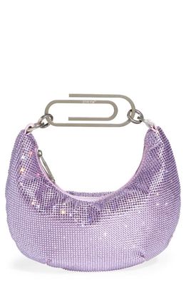 Off-White Paper Clip Embellished Hobo Bag in Lilac