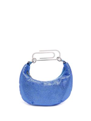 Off-White Paperclip 20 rhinestone-embellished hobo bag - Blue