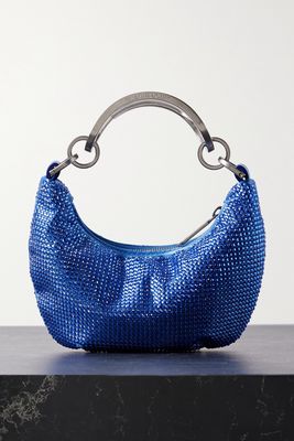Off-White - Paperclip Mini Crystal-embellished Satin Tote - Blue