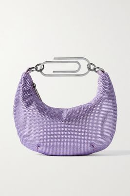 Off-White - Paperclip Mini Crystal-embellished Satin Tote - Purple