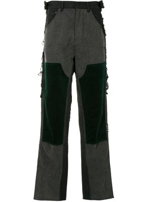 Off-White patch-detail Arrows-motif jeans - VINTAGE MEDIUM GREY DARK GREEN