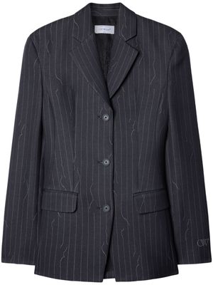 Off-White pinstripe-pattern virgin wool-blend blazer - Grey