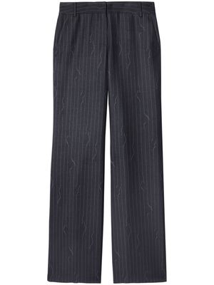Off-White pinstripe-pattern virgin wool-blend trousers - Grey