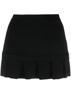Off-White pleated-hem knitted miniskirt - Black