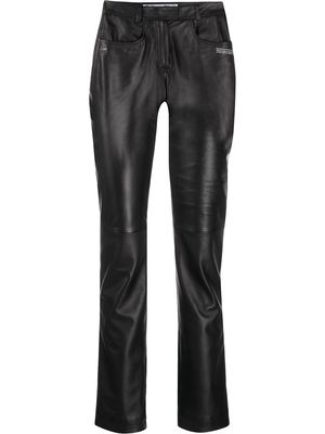 Off-White polished-finish trousers - BLACK NO COLOR