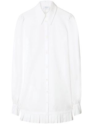 Off-White poplin pleated shirt dress