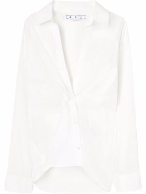 Off-White poplin wrapped long-sleeve shirt