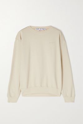Off-White - Printed Cotton-jersey Sweatshirt - Neutrals