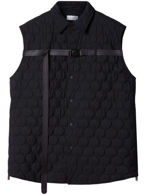 Off-White quilted buckled vest - Black