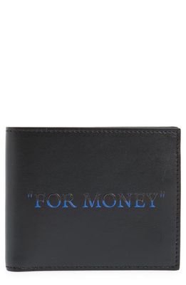 Off-White Quote Bookish Colorblock Leather Bifold Wallet in Black/Blue
