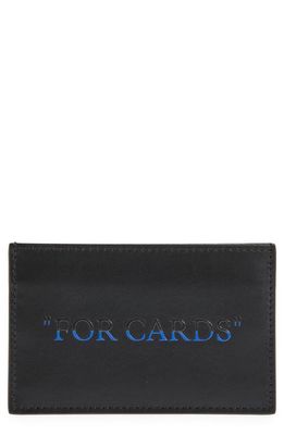 Off-White Quote Bookish Colorblock Leather Card Case in Black/Blue