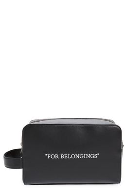 Off-White Quote Bookish Leather Pouch in Black