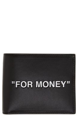 Off-White Quote Leather Bifold Wallet in Black/White