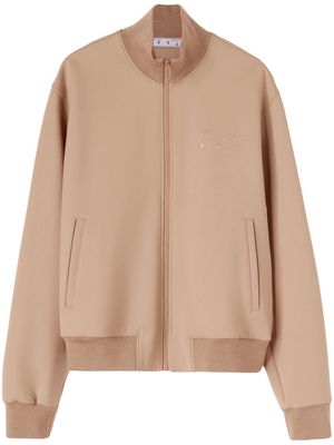 Off-White Quote-motif track jacket - Brown