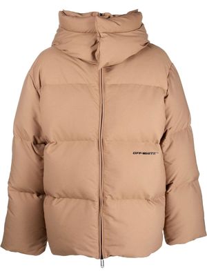 Off-White Race canvas down padded jacket - Brown