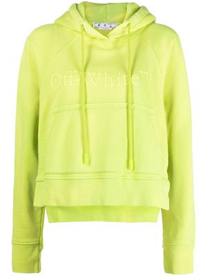 Off-White raised logo drawstring hoodie - Yellow