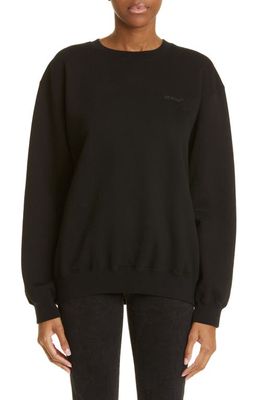 Off-White Regular Fit Diagonal Stripe Graphic Sweatshirt in Black Black