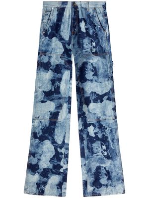 Off-White RMD Landscape-print wide-leg jeans - Blue