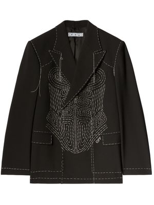 Off-White Runway Body Stitch double-breasted jacket - Black