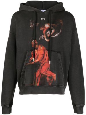 Off-White Saint Matthew-print cotton hoodie - Black