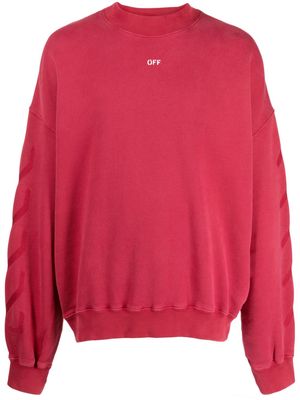Off-White Saint Matthew-print cotton sweatshirt - Red