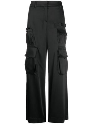 Off-White satin cargo trousers - Black