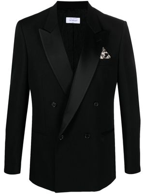Off-White satin-lined virgin-wool tuxedo jacket - Black