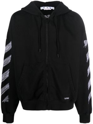 Off-White Scribble-logo zip-up hoodie - Black