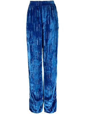 Off-White Shibori velvet trousers - Blue