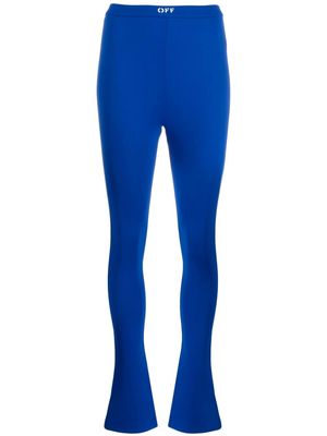 Off-White side-slit high-waisted leggings - Blue