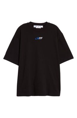 Off-White Skate Fit Exactly The Opposite Embroidered Graphic T-Shirt in Black White