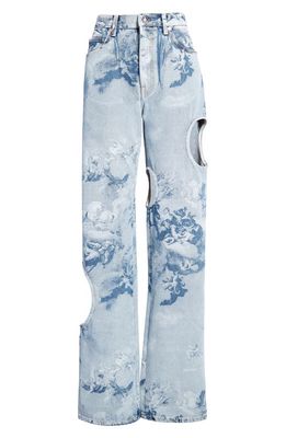 Off-White Sky Meteor Baggy Cutout Jeans in Light Blue