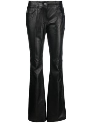 Off-White slim-fit leather flared trousers - Black