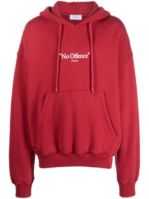 Off-White slogan-print drawstring hoodie - Red