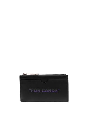 Off-White slogan-print leather wallet - Black