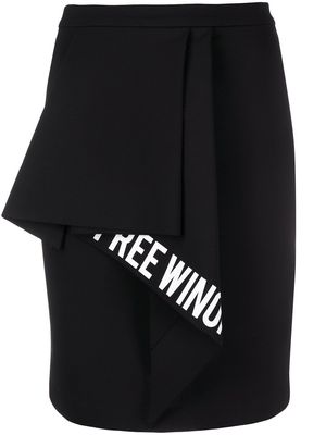 Off-White slogan-print ruffled-detail skirt - 1001 BLACK WHITE