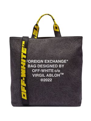 Off-White slogan-print tote bag - Black