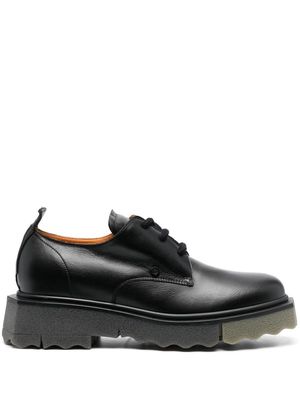 Off-White sponge sole Derby leather shoes - BLACK ARMY GREEN