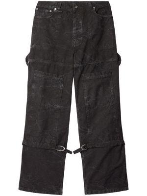 Off-White stonewashed loose trousers - Black