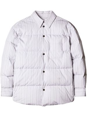 Off-White striped padded shirt jacket - Grey