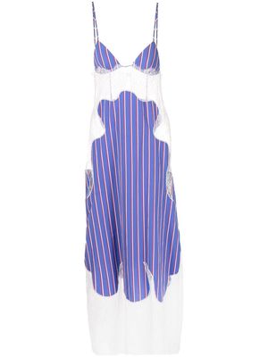 Off-White striped slip dress - Blue