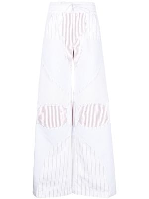 Off-White striped wide-leg cotton trousers