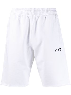 Off-White Swimming Man-logo elasticated cotton shorts