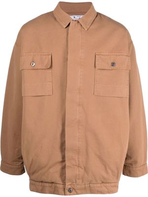 Off-White Tab canvas military overshirt jacket - Brown