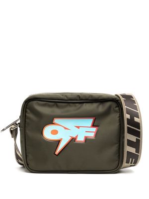 Off-White Thunder logo-print crossbody bag - Green