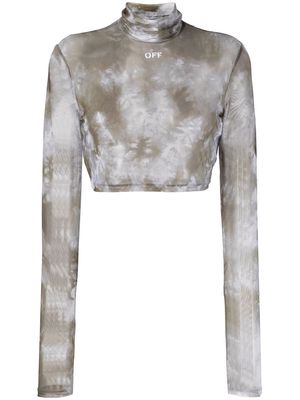 Off-White tie-dye cropped top - Grey