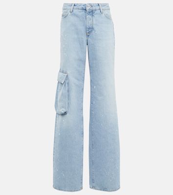 Off-White Toybox painted high-rise wide jeans