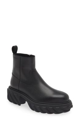 Off-White Tractor Lug Zip Boot in Black White
