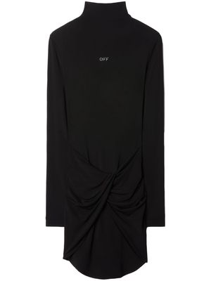 Off-White twist-detail long-sleeve minidress - Black