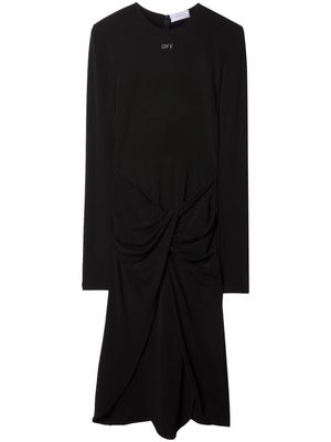 Off-White twist-detail midi dress - Black